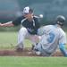 Skyline's Ruid Gerdenich slides in to second base during the third inning of their game against Pioneer, Tuesday May 28.
Courtney Sacco I AnnArbor.com